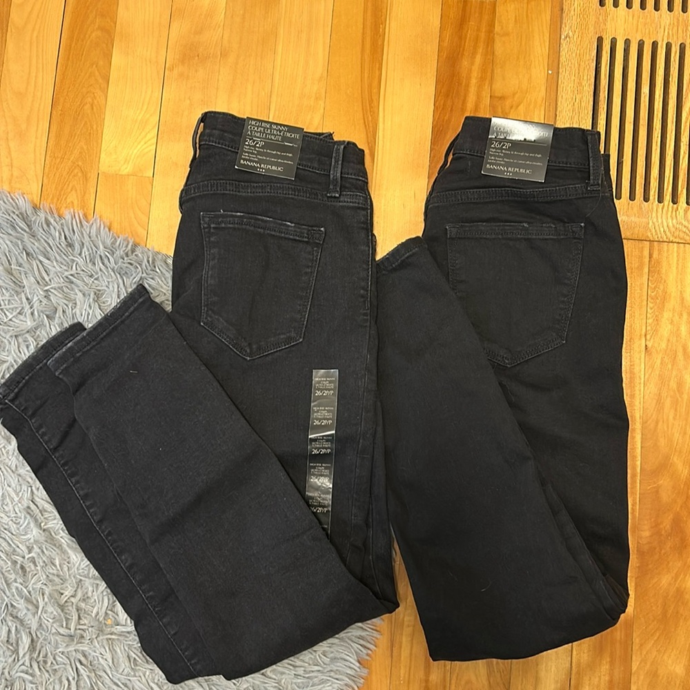 Banana republic washed black skinny jeans size 2P